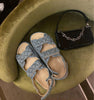 Ollymurs summer women sandals fashionVintage denim women's sandals trend Velcro women sandals Zapatos Mujer