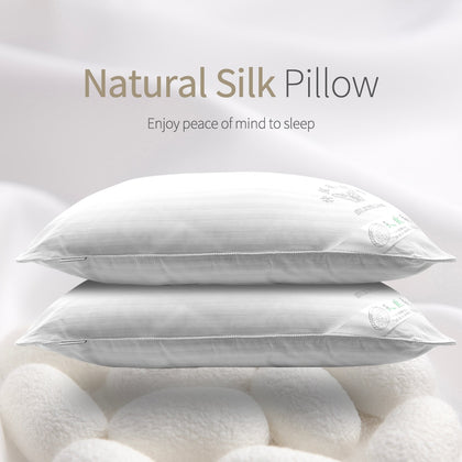 Neck Pillows Mulberry / Natural Silk Single Pillow 100% Orthopedic Hotel Memory Pillow for Health Sleeping Standard Size 45X78