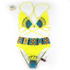 African Print Style Swimsuit Women Totem Print Bikini Set Tribal Swimwear Miami Style Swimming Suit High Waist Bathing Suit 2021
