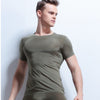 Summer Seamless Underwear Men Thin Solid Male Short-sleeve Ice Silk Stretch Tight-fitting Undershirts Young Hipsters Simple Tops