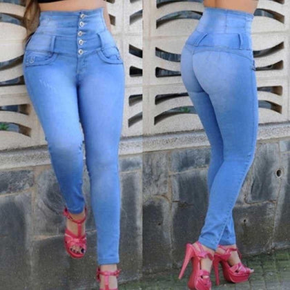 New Fashion Sexy Women High Waist Long Jeans Bandage Pencil Stretch Denim Pants Trousers Female Fashion Street Wear - Surprise store
