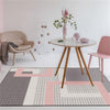 Nordic Simple Style Large Size Area Rugs Geometric Pink Grey Carpet for Living Room Anti-Slip Kids Bedroom Sofa Chair Floor Mat - Surprise store