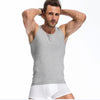 Men's Close-fitting Vest Fitness Elastic Casual O-neck Breathable H Type All Cotton Solid Undershirts Male Tanks