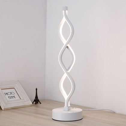 24W LED Strip Table Light 110V/220V Desk Lamp Spiral Acrylic Art Table Lamps Indoor Reading Lighting Lamp Decoration Table Light