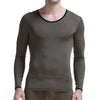 Men's Undershirt Thermal Super Thin Men Ice Silk Underwear Sheer T Shirts Long Johns Male Long Sleeves Tops Tees Breathable