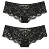 Sexy Underwear Hollow Out Cross Lace Up Thongs and G String Women Panties Elastic Lace Bandage Transparent Black Briefs Strings