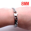 Men Women Stainless Steel Bracelet 6/8/12 mm 8 Inches Curb Chain Vintage Jewelry Punk Fan Factory Offer
