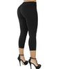 2021 Women Sexy Casual Cropped Pants Solid Color Button Fly Waist Slim Trousers Breathable Elastic Pencil Pants