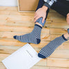 5Pairs/lot Cotton Men' Socks Blue High Cew Socks Star Anchor Boat Sock Soft Funny Socks Casual Socks Male Hosiery