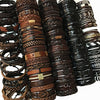 Wholesale lots bulk Random 50PCS/30pcs/Lot punk men's leather bracelets femme pulseras bileklik couple bracelet men jewelry WP2