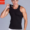 Men's Close-fitting Vest Fitness Elastic Casual O-neck Breathable H Type All Cotton Solid Undershirts Male Tanks