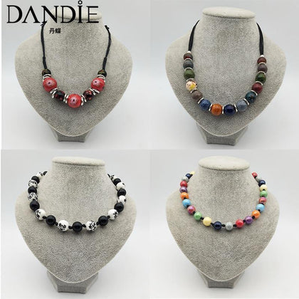 Dandie Fashion, personality, exquisite, Flower pattern, romantic ceramic bead necklace, Women's fashion acces - Surprise store