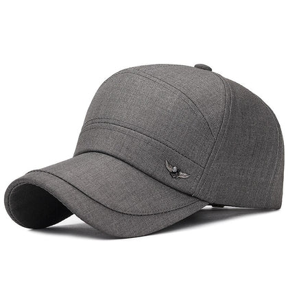 Spring Summer 2019 Simple Casual Solid Middle-aged Men's Cotton Baseball Cap Visor Snapback Hat Bone Masculino Fitted hats