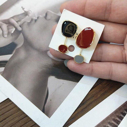 2018 Popular Korean Round Geometric Water Drop Earrings Women Square Simple Pendientes Girl Fashion Ear Jewelry Accessories - Surprise store