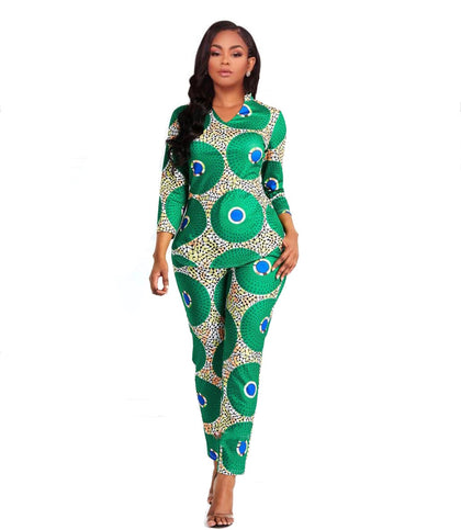 2019 new Fahsion African Clothes For Lady Dashiki Top and Pants Suit Dress