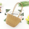 2019 New solid color retro straw bag shoulder woven bag casual handbag beach bag