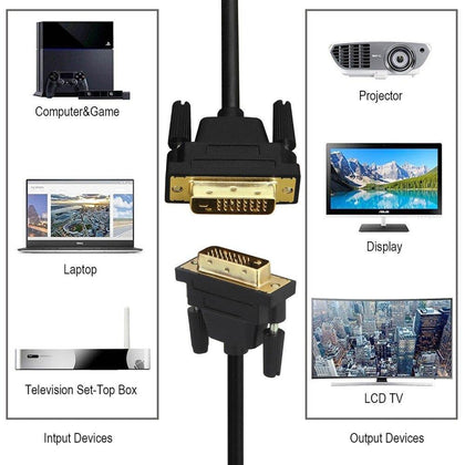 DVI Cable High Speed DVI-D Male to Male Video Cable 1080p 24+1 DVI to DVI Adapter 1M 1.5M 2M 3M for Projector LCD DVD HD TV XBOX - Surprise store