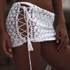 3 Color Hand Crochet Mini Tight Fit Women Beach Skirt Bikini Swim Skirt Lace-UP Details Sides S / M / L