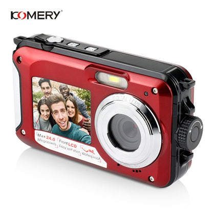 KOMERY Original Dual-screen Digital Waterproof Camera/Camcorder 4K 4800W Pixel 16X Digital Zoom HD Self-timer Face Detection