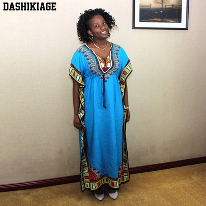 Dashikiage Women's Caftan Dress Kaftan dashiki Hippie Boho Maxi Gown Dress BUST:68cm