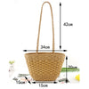 2019 New solid color retro straw bag shoulder woven bag casual handbag beach bag