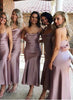 Cheap Bridesmaid Dresses Wedding Party Dress Spaghetti Straps Ankle Length Satin Bridesmaid Dress for Women