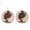 YD&YDBZ 2019 New Ethnic Style Big Round Drop Earrings For Women Wood Printing Earrings Fashion Punk Girls Jewelry Accessories