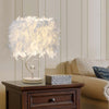 Feimefeiyou Bedside Reading Room Sitting Room Heart Shape Feather Crystal Table Lamp for bedroom Light art deco home planetarium