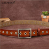 LAUWOO Genuine Leather Rivet Inlay stars Belt For Women Fashion Pin Buckle Waist Women Belts Luxury Brands Leather Belt Female