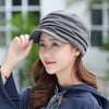 New Women Winter Hat Warm Visors Knitted Hats For Woman Female Girls Black Simple Cap Autumn And Winter Ladies Fashion Hat