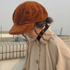 HT2209 Autumn Winter Women Hats Soft Fleece Fur Women Berets Solid Plain Octagonal Newsboy Caps Vintage Artist Painter Women Cap