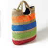 Fashion Crochet Summer Beach Bags Colorful Straw Bag Tasselled Women Travel Handmade Handbags girl tote bag