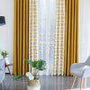 New Geometirc Two Colors Stitching Blackout Flax Curtains for Living Room Modern High-Quality Window Bedroom Blackout Curtain