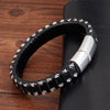 Punk Stainless Steel Chain Combination Leather Bracelet Multi-layer Accessories Personality Men Bracelet Collection Gift