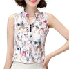EFINNY Summer Women Tops Casual Sleeveless V-Neck Fashion Women Blouse Shirt Chiffon Print Blouses Ladies Blusas - Surprise store
