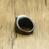 Vnox Big Stone Ring for Men Black Gold Tone Stainless Steel Chunky Male Alliance Punk Jewelry