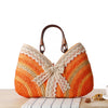 Fashion Bohemia Summer Women Lace Bow Straw Weave Rattan Handbag straw Beach Bag Woven Shoulder Tote Shopping Beach Bag