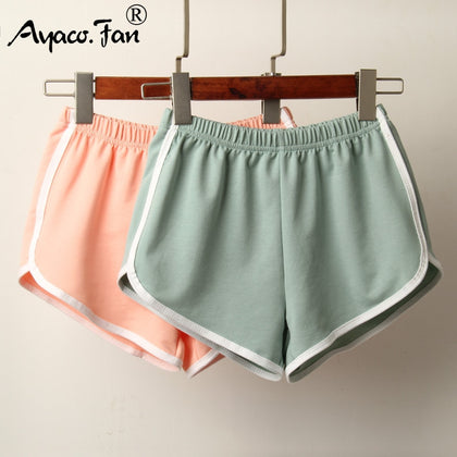 Sports Shorts Women Summer 2021 New Candy Color Anti Emptied Skinny Shorts Casual Lady Elastic Waist Beach Correndo Short Pants