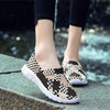 Summer Woven Big Size 35-42 Women Flats Breathable Sneaker Hollow Sandals Loafers Slip-on Running Sneaker Boat Sports Shoe