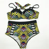 Women's Bikini Set Plus Size High Waisted Swimwear Stripe Bikinis Push Up Female Swimsuits 4XL Swimming Bathing Suit Gig Breasts