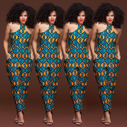 2019 fashion style new plus size african women jumpsuit S-L