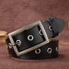 LAUWOO Genuine Leather Rivet Inlay stars Belt For Women Fashion Pin Buckle Waist Women Belts Luxury Brands Leather Belt Female