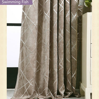 Silver Jacquard Chenille Blackout Curtains Drape For Bedroom Home Deco Curtain Blind Window Treatment Curtain For Living Room