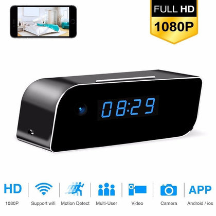 1080P WIFI Mini Camera Time Alarm Clock Wireless Motion Sensor IP Security Night Vision Micro Home Remote Monitor hidden TF card - Surprise store