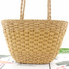 2019 New solid color retro straw bag shoulder woven bag casual handbag beach bag