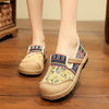 Veowalk Handmade Women Linen Cotton Slip-on Loafers Espadrilles Bohemian Embroidered Ladies Casual Flat Platform Sneakers Shoes