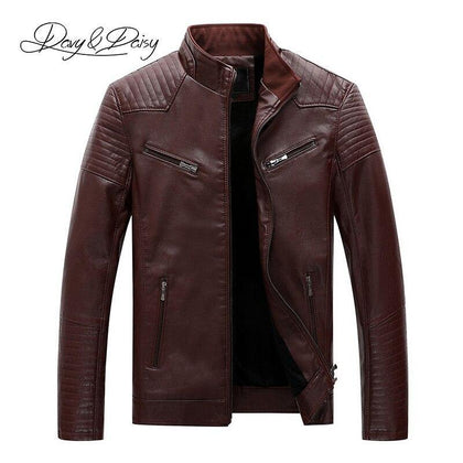 DAVYDAISY 2019 New High Quality PU Leather Man Jackets Slim Fit Causal Fashion Men Jacket Brand Clothes Plus Size XL-5XL DCT-265 - Surprise store