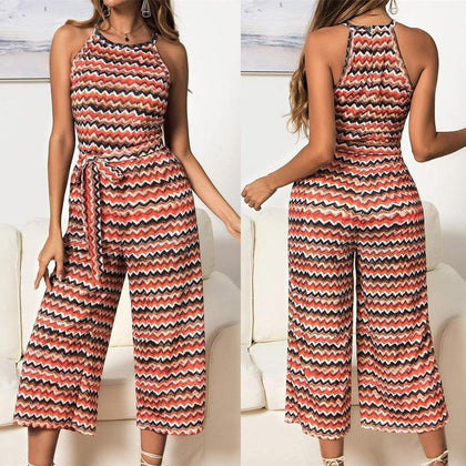 Womail bodysuit Women Summer Sleeveless Long Jumpsuit Multicolor Striped Jumpsuit loose Casual fashion High Quality 2019 A18 - Surprise store