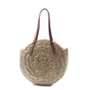 Fashion Round Straw Bags Rattan Women Shoulder Bags Casual Wicker Woven Handbags Moroccan Palm Basket Beach Bag Summer Big Tote