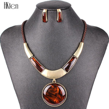 MS20129 Fashion Brand Jewelry Sets Round Pendant 5 Colors Faux Leather Rope High Quality Wholesale Price Party Gifts - Surprise store